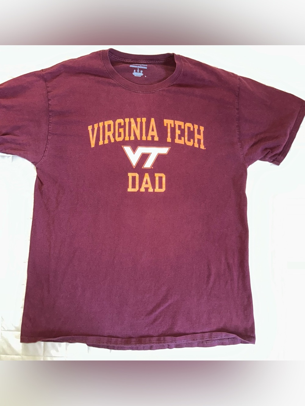 NCAA Champion Virginia Tech Dad T Shirt Large Maroon Hokies VT